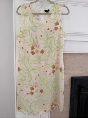 Vintage Silk Floral 90s Girlhoodcore Coquette Rosette Feminine Sheath Dress